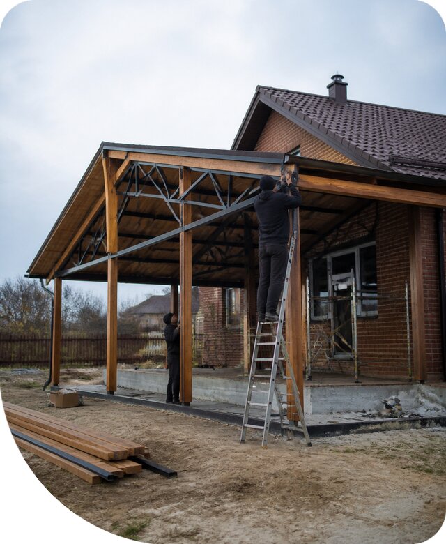 Пристройка навеса к дому и участку в Ярославле под ключ